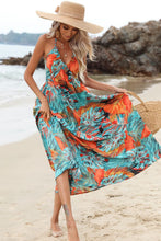 Load image into Gallery viewer, Botanical Print Halter Neck Dress