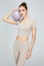 Load image into Gallery viewer, Short Sleeve Cropped Sports Top