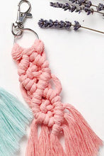 Load image into Gallery viewer, Macrame Fringe Keychain Assorted 4-Pack