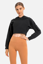 Load image into Gallery viewer, Long Sleeve Cropped Sports Hoodie