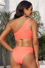 Load image into Gallery viewer, Textured One-Shoulder Bikini Set