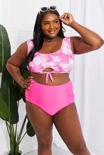 Load image into Gallery viewer, Marina West Swim Sanibel Crop Swim Top and Ruched Bottoms Set in Pink