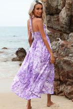 Load image into Gallery viewer, Botanical Print Halter Neck Dress