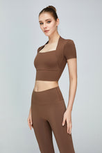 Load image into Gallery viewer, Short Sleeve Cropped Sports Top