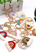 Load image into Gallery viewer, Rainbow Fringe Keychain Assorted 4-Pack