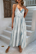 Load image into Gallery viewer, Printed Surplice Adjustable Spaghetti Strap Maxi Dress