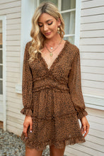 Load image into Gallery viewer, Floral Frill Trim Plunge Flounce Sleeve Dress