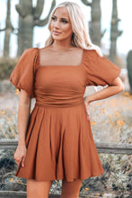 Load image into Gallery viewer, Square Neck Pleated Dress with Pockets