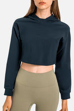 Load image into Gallery viewer, Long Sleeve Cropped Sports Hoodie