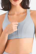 Load image into Gallery viewer, Zip-Up Racerback Sports Bra