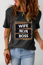 Load image into Gallery viewer, WIFE MOM BOSS Leopard Graphic Tee