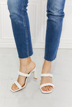 Load image into Gallery viewer, MMShoes In Love Double Braided Block Heel Sandal in White