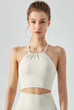 Load image into Gallery viewer, Crisscross Gathered Detail Cropped Sports Cami