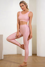 Load image into Gallery viewer, Printed Sports Bra and High-Waisted Leggings Set