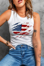 Load image into Gallery viewer, US Flag Graphic Round Neck Tank