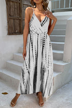 Load image into Gallery viewer, Printed Surplice Adjustable Spaghetti Strap Maxi Dress