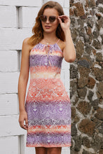 Load image into Gallery viewer, Printed Tie-Shoulder Cutout Dress