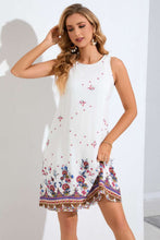 Load image into Gallery viewer, Floral Round Neck Sleeveless Dress