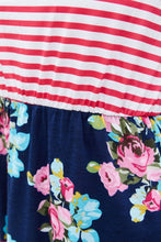 Load image into Gallery viewer, Women Striped Floral Sleeveless Dress