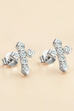 Load image into Gallery viewer, Moissanite Cross Stud Earrings