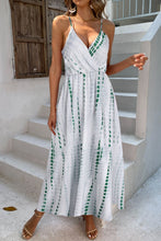 Load image into Gallery viewer, Printed Surplice Adjustable Spaghetti Strap Maxi Dress
