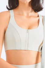 Load image into Gallery viewer, Zip-Up Racerback Sports Bra