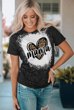 Load image into Gallery viewer, MAMA Leopard Heart Graphic Short Sleeve Tee