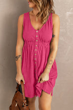 Load image into Gallery viewer, Sleeveless Button Down Mini Dress