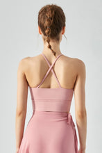 Load image into Gallery viewer, Crisscross Gathered Detail Cropped Sports Cami