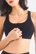 Load image into Gallery viewer, Zip-Up Racerback Sports Bra