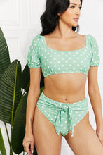 Load image into Gallery viewer, Marina West Swim Vacay Ready Puff Sleeve Bikini in Gum Leaf