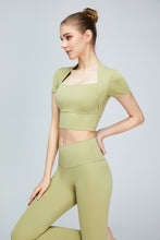 Load image into Gallery viewer, Short Sleeve Cropped Sports Top