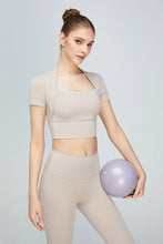Load image into Gallery viewer, Short Sleeve Cropped Sports Top