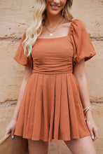 Load image into Gallery viewer, Square Neck Pleated Dress with Pockets