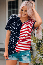 Load image into Gallery viewer, Stars and Stripes V-Neck Tee