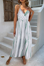 Load image into Gallery viewer, Printed Surplice Adjustable Spaghetti Strap Maxi Dress