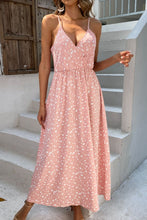 Load image into Gallery viewer, Printed Surplice Adjustable Spaghetti Strap Maxi Dress
