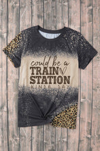 Load image into Gallery viewer, Slogan Graphic Leopard Tee Shirt