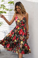 Load image into Gallery viewer, Floral Spaghetti Strap Crisscross Tied Dress