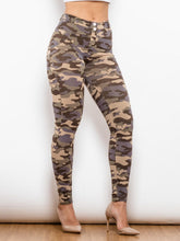 Load image into Gallery viewer, Full Size Camouflage Buttoned Leggings