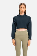 Load image into Gallery viewer, Long Sleeve Cropped Sports Hoodie