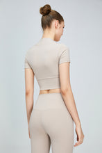 Load image into Gallery viewer, Short Sleeve Cropped Sports Top