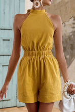 Load image into Gallery viewer, Halter Neck Tie Back Romper