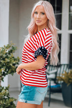 Load image into Gallery viewer, Stars and Stripes V-Neck Tee