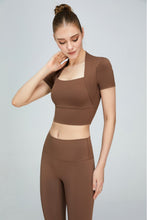 Load image into Gallery viewer, Short Sleeve Cropped Sports Top