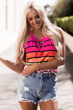 Load image into Gallery viewer, Striped Gradient Ladder-Cutout Tank