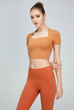 Load image into Gallery viewer, Short Sleeve Cropped Sports Top