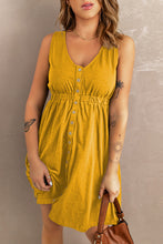 Load image into Gallery viewer, Sleeveless Button Down Mini Dress
