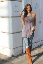 Load image into Gallery viewer, Sheryl's Embroidered Relaxed Fit Tank Top