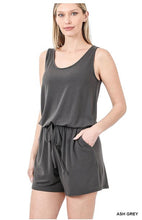 Load image into Gallery viewer, Kendra Romper Elastic Waist Comfy Knit Sleeveless with Pockets